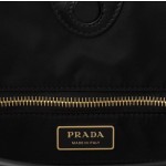 PRADA Mariner Mariner enamel metal triangular logo contrasting color design single-shoulder bag, large black for women